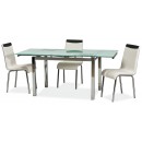 Стол обеденный SIGNAL GD017 белый/хром 110-170/74